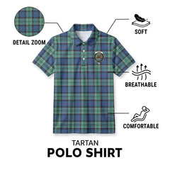 Leslie Hunting Ancient Tartan Crest Birdseye Mesh Polo Shirt