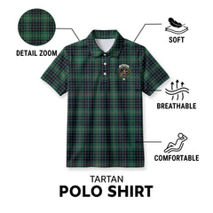 MacAuley Hunting Ancient Tartan Crest Birdseye Mesh Polo Shirt