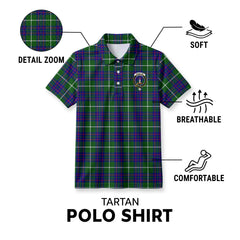 MacIntyre Hunting Modern Tartan Crest Birdseye Mesh Polo Shirt