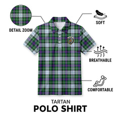 MacKenzie Dress Modern Tartan Crest Birdseye Mesh Polo Shirt