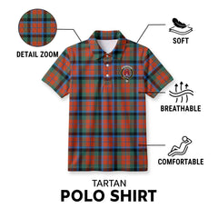 MacNaughton Ancient Tartan Crest Birdseye Mesh Polo Shirt