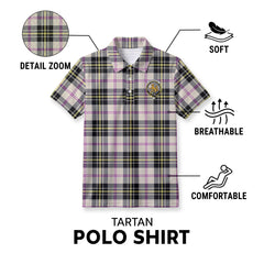 MacPherson Dress Ancient Tartan Crest Birdseye Mesh Polo Shirt