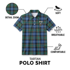 MacRae Hunting Ancient Tartan Crest Birdseye Mesh Polo Shirt