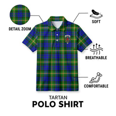 Maitland Tartan Crest Birdseye Mesh Polo Shirt