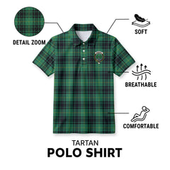 McArthur Ancient Tartan Crest Birdseye Mesh Polo Shirt