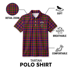 McIntyre Modern Tartan Crest Birdseye Mesh Polo Shirt