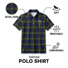 McLaren Modern Tartan Crest Birdseye Mesh Polo Shirt