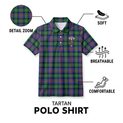 McLennan Ancient Tartan Crest Birdseye Mesh Polo Shirt