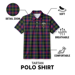 McLennan Modern Tartan Crest Birdseye Mesh Polo Shirt