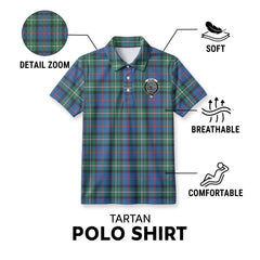 McPhail Hunting Ancient Tartan Crest Birdseye Mesh Polo Shirt