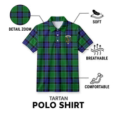 Monteith Tartan Crest Birdseye Mesh Polo Shirt