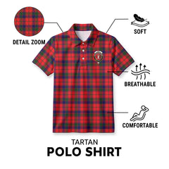 Reid Modern Tartan Crest Birdseye Mesh Polo Shirt