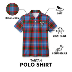 Trotter Tartan Crest Birdseye Mesh Polo Shirt