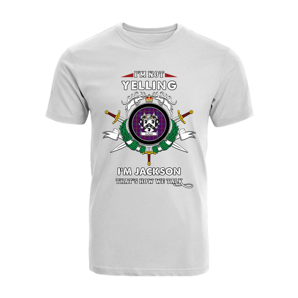 Jackson Tartan Crest T-shirt - I'm not yelling style