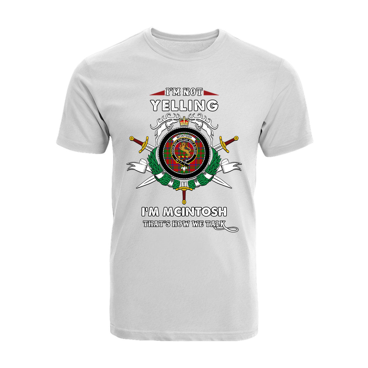 McIntosh Tartan Crest T-shirt - I'm not yelling style