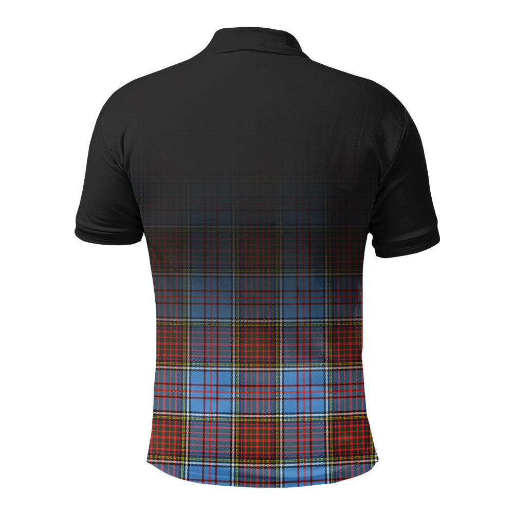 Anderson Modern Tartan Crest Polo Shirt - Thistle Black Style