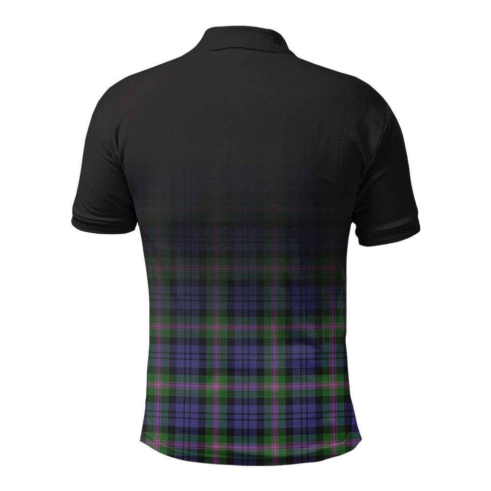 Baird Modern Tartan Crest Polo Shirt - Thistle Black Style