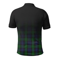 Black Watch Tartan Crest Polo Shirt - Thistle Black Style