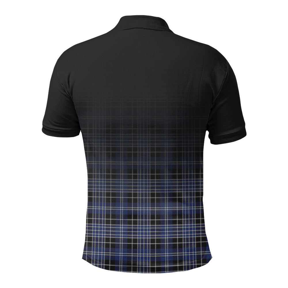 Clark Modern Tartan Crest Polo Shirt - Thistle Black Style