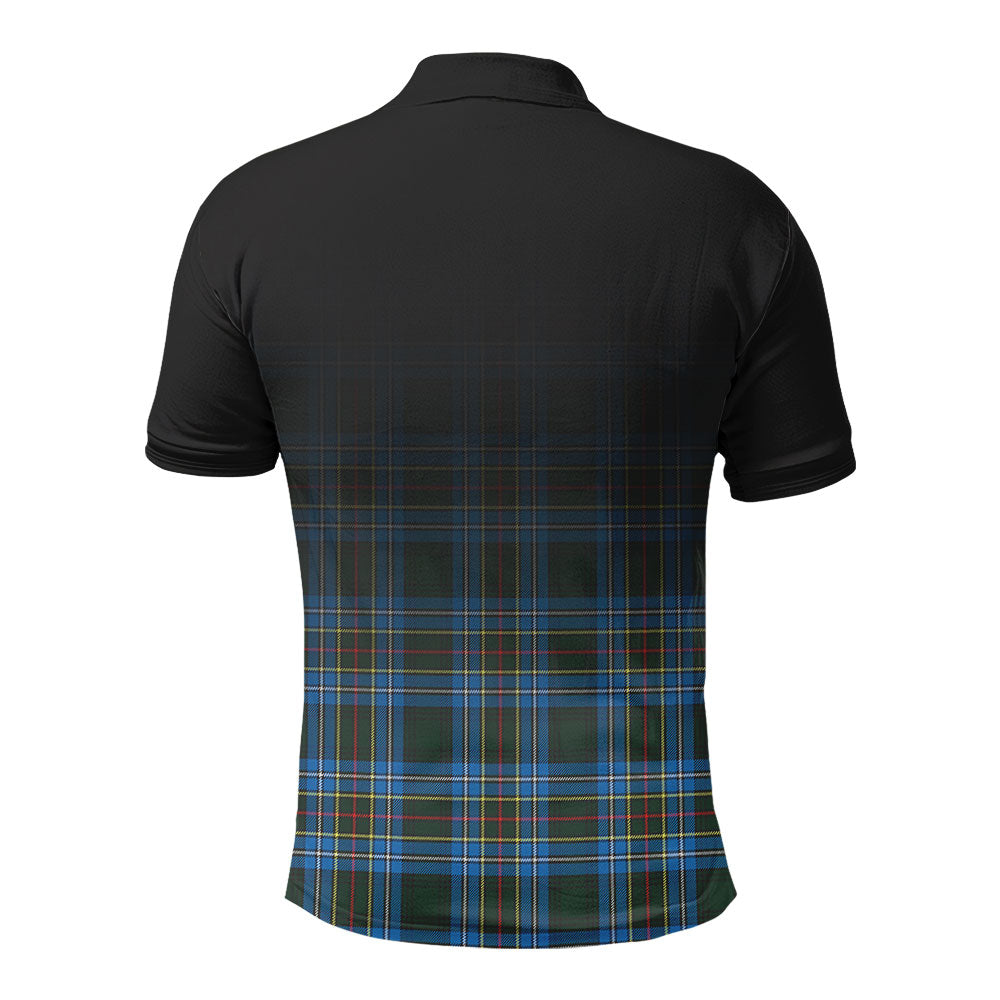 Cockburn Modern Tartan Crest Polo Shirt - Thistle Black Style