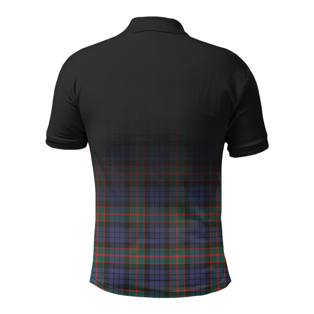 Fletcher of Dunans Tartan Crest Polo Shirt - Thistle Black Style