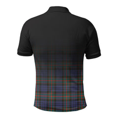 Fletcher of Dunans Tartan Crest Polo Shirt - Thistle Black Style
