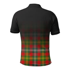 Forrester Tartan Crest Polo Shirt - Thistle Black Style