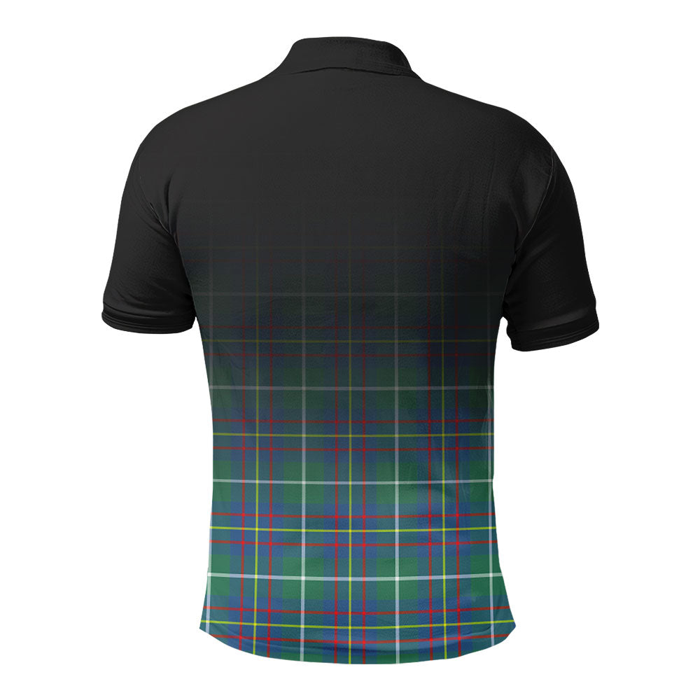 Inglis Ancient Tartan Crest Polo Shirt - Thistle Black Style