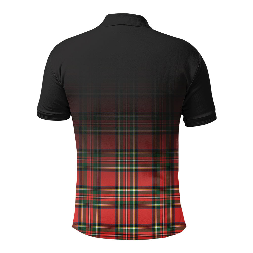 Monypenny Tartan Crest Polo Shirt - Thistle Black Style