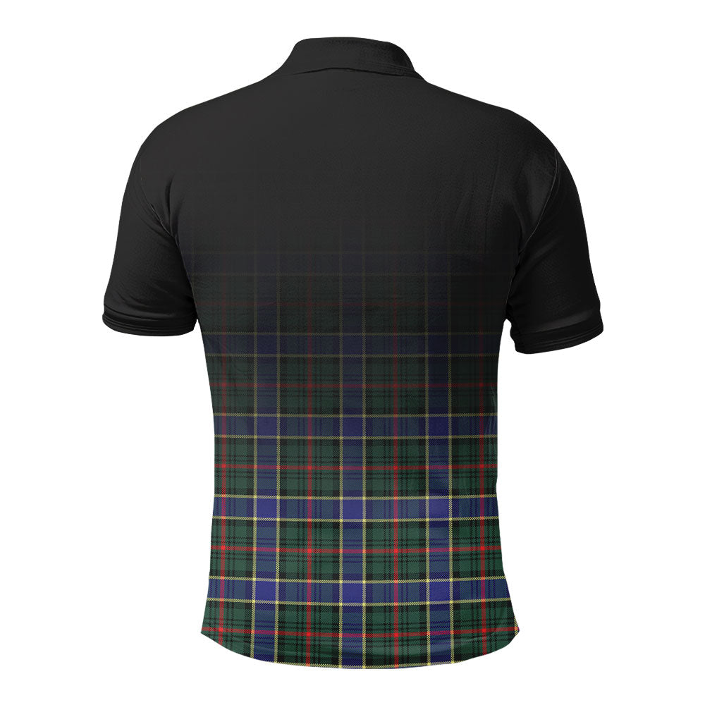 Ogilvie Hunting Modern Tartan Crest Polo Shirt - Thistle Black Style