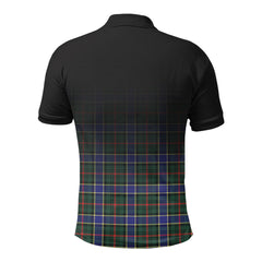 Ogilvie Hunting Modern Tartan Crest Polo Shirt - Thistle Black Style