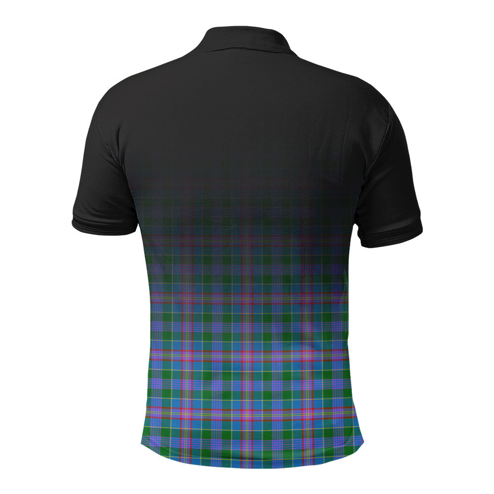 Ralston Tartan Crest Polo Shirt - Thistle Black Style