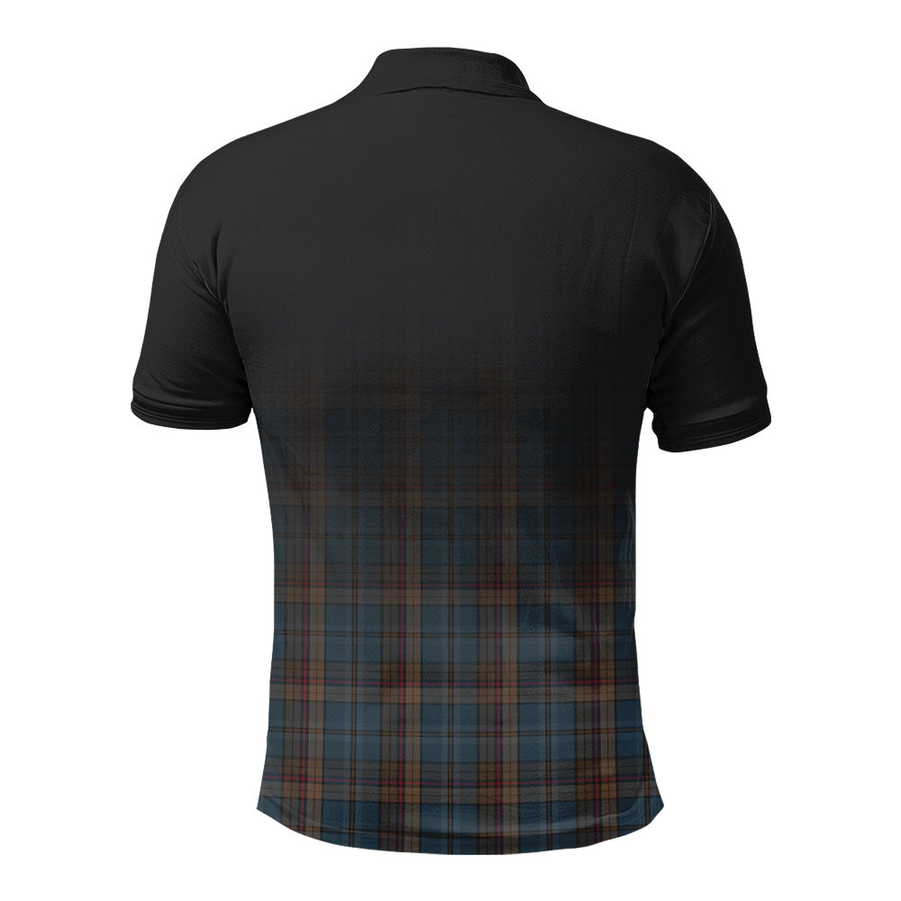 Renton Tartan Crest Polo Shirt - Thistle Black Style