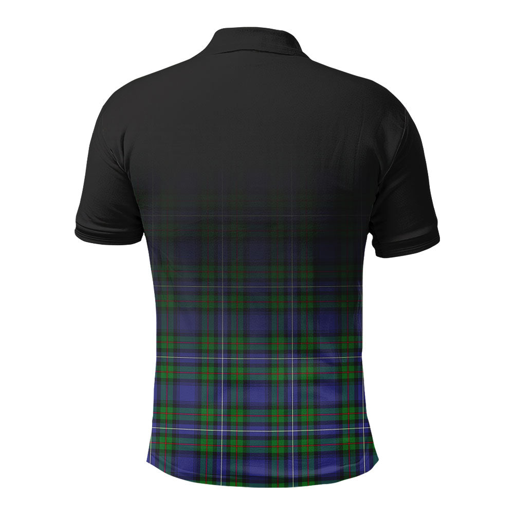 Robertson Hunting Modern Tartan Crest Polo Shirt - Thistle Black Style
