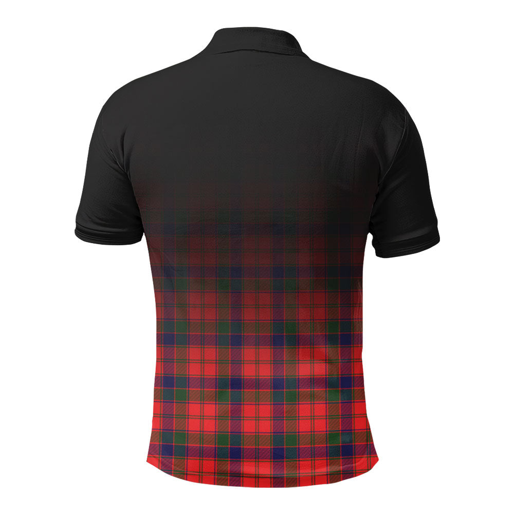 Robertson Modern Tartan Crest Polo Shirt - Thistle Black Style