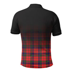 Robertson Modern Tartan Crest Polo Shirt - Thistle Black Style