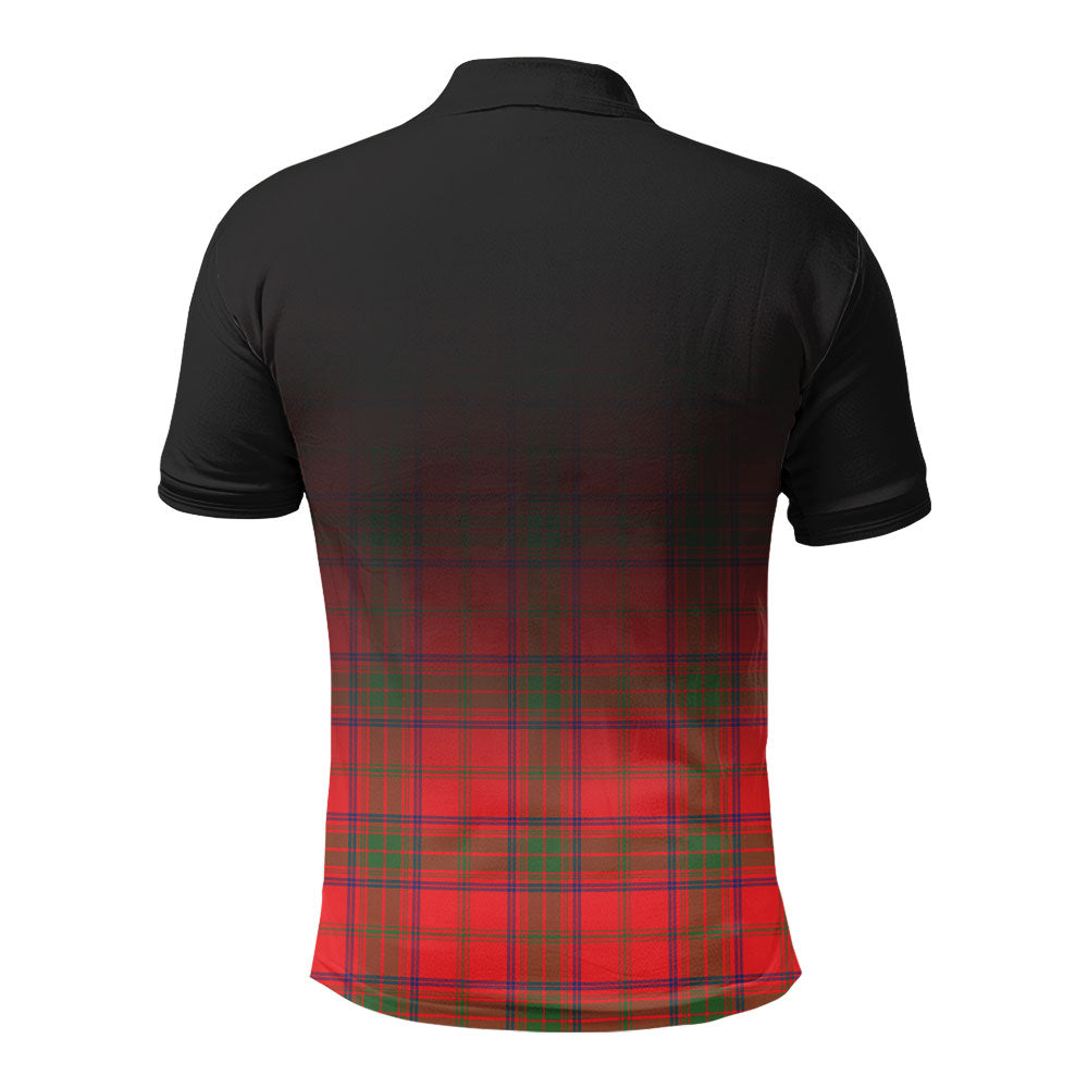 Ross Modern Tartan Crest Polo Shirt - Thistle Black Style