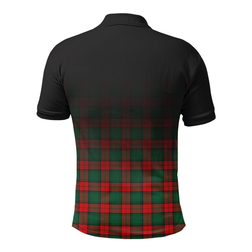 Stewart Atholl Modern Tartan Crest Polo Shirt - Thistle Black Style