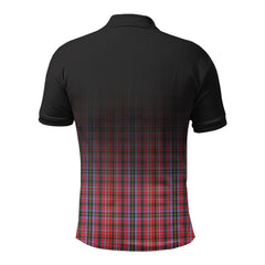 Udny Tartan Crest Polo Shirt - Thistle Black Style