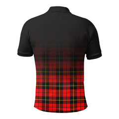 Wallace Hunting Red Tartan Crest Polo Shirt - Thistle Black Style