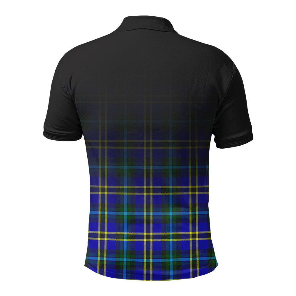 Weir Modern Tartan Crest Polo Shirt - Thistle Black Style