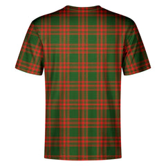 Menzies Green Modern Tartan Crest T-shirt