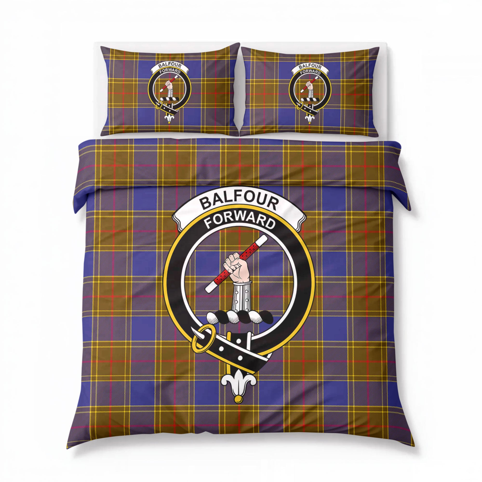 Balfour Modern Tartan Crest Bedding Set
