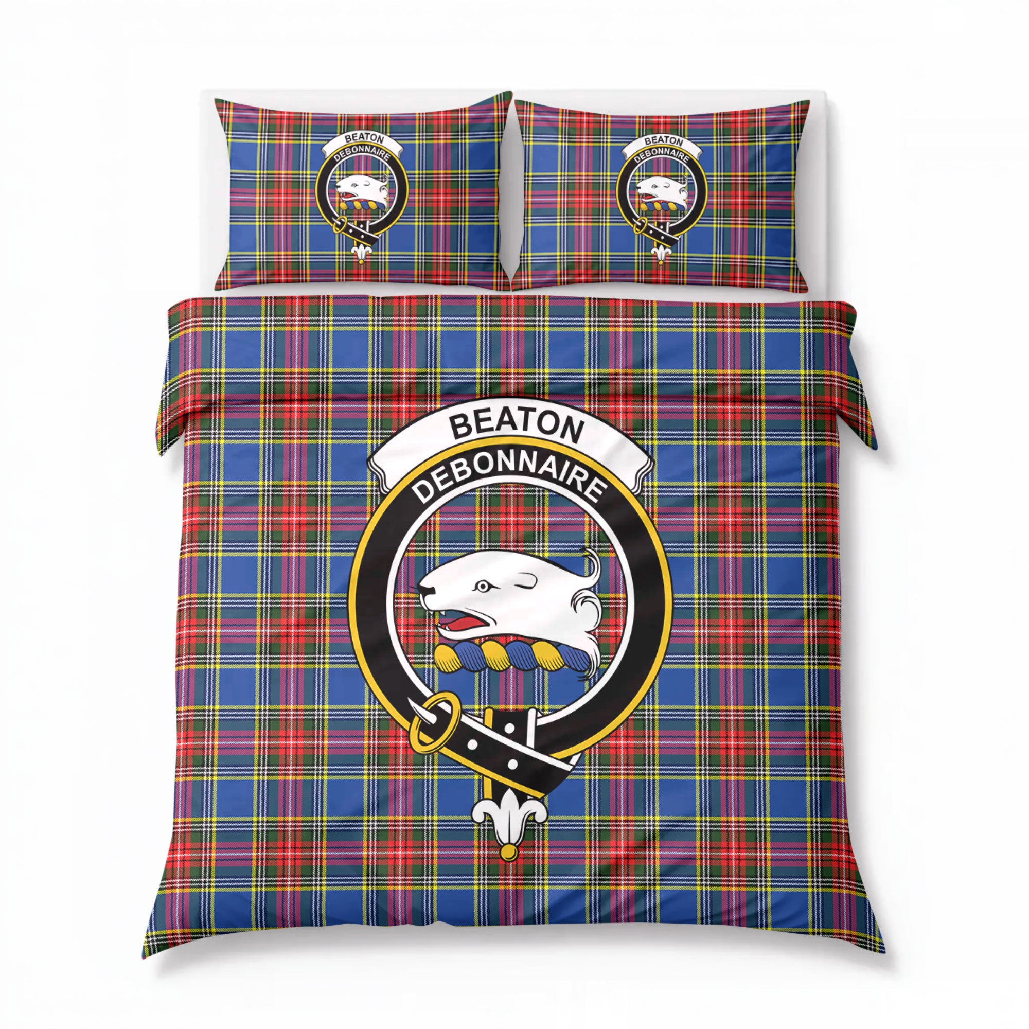 Beaton Modern Tartan Crest Bedding Set
