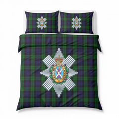 Black Watch Tartan Crest Bedding Set