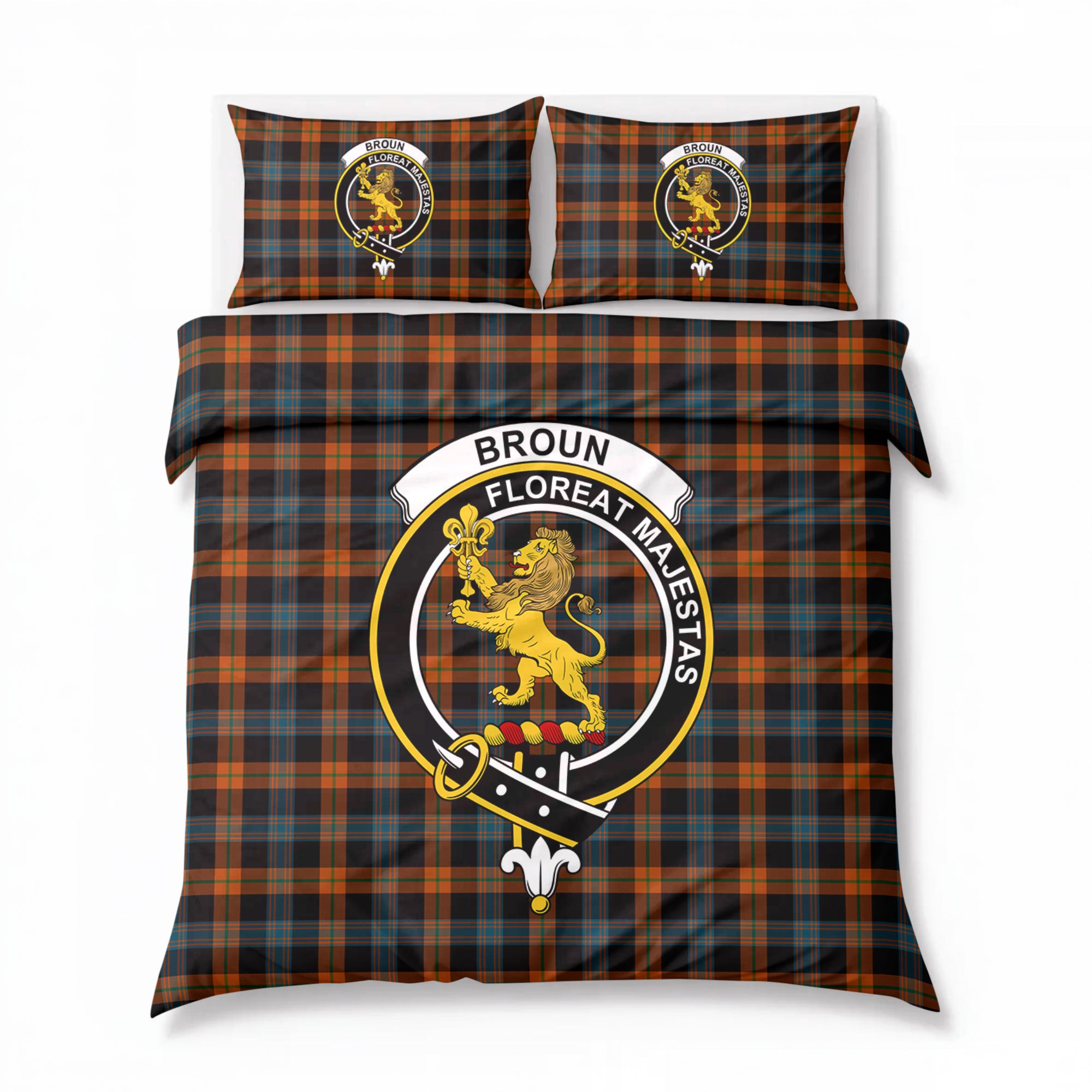 Broun Ancient Tartan Crest Bedding Set
