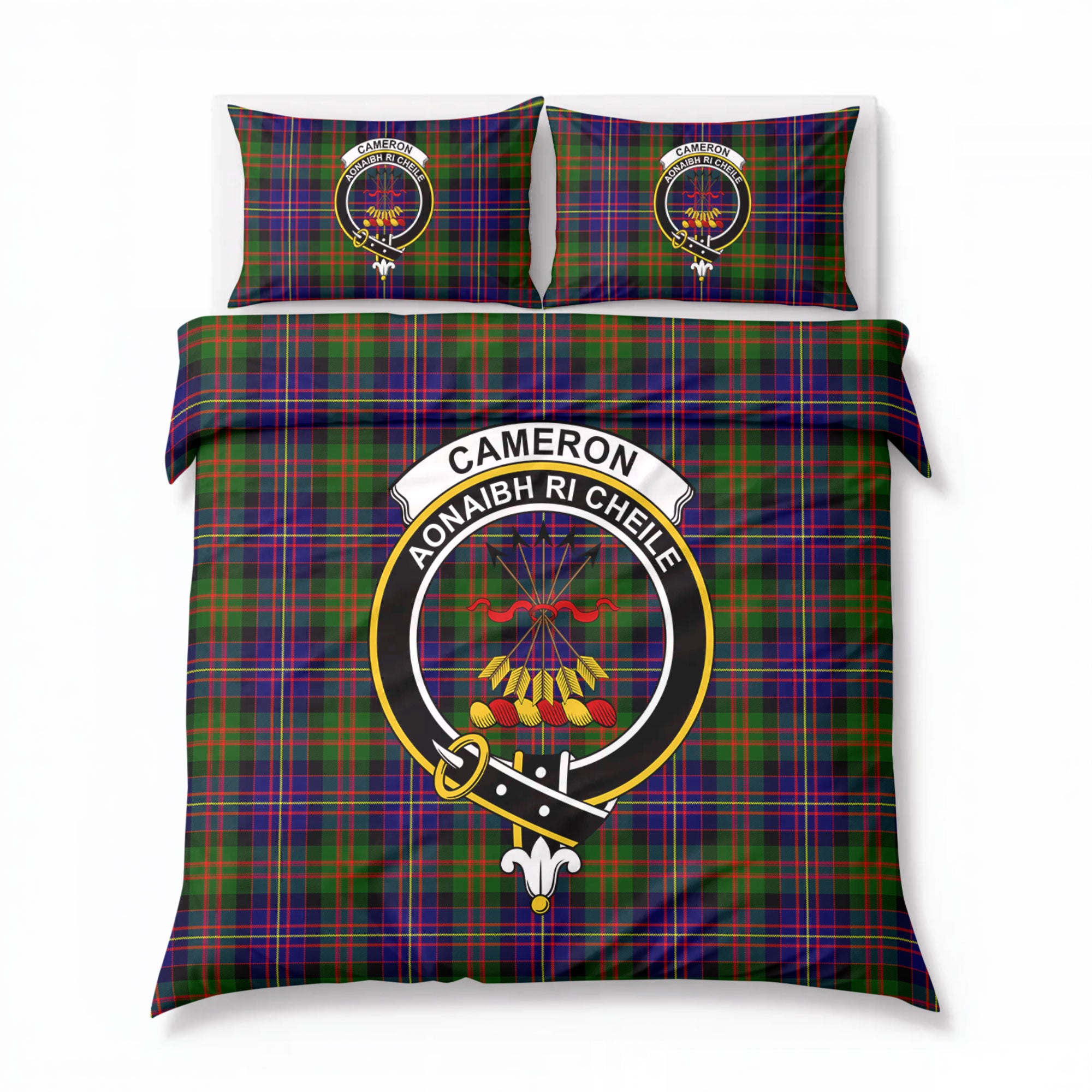 Cameron of Erracht Modern Tartan Crest Bedding Set