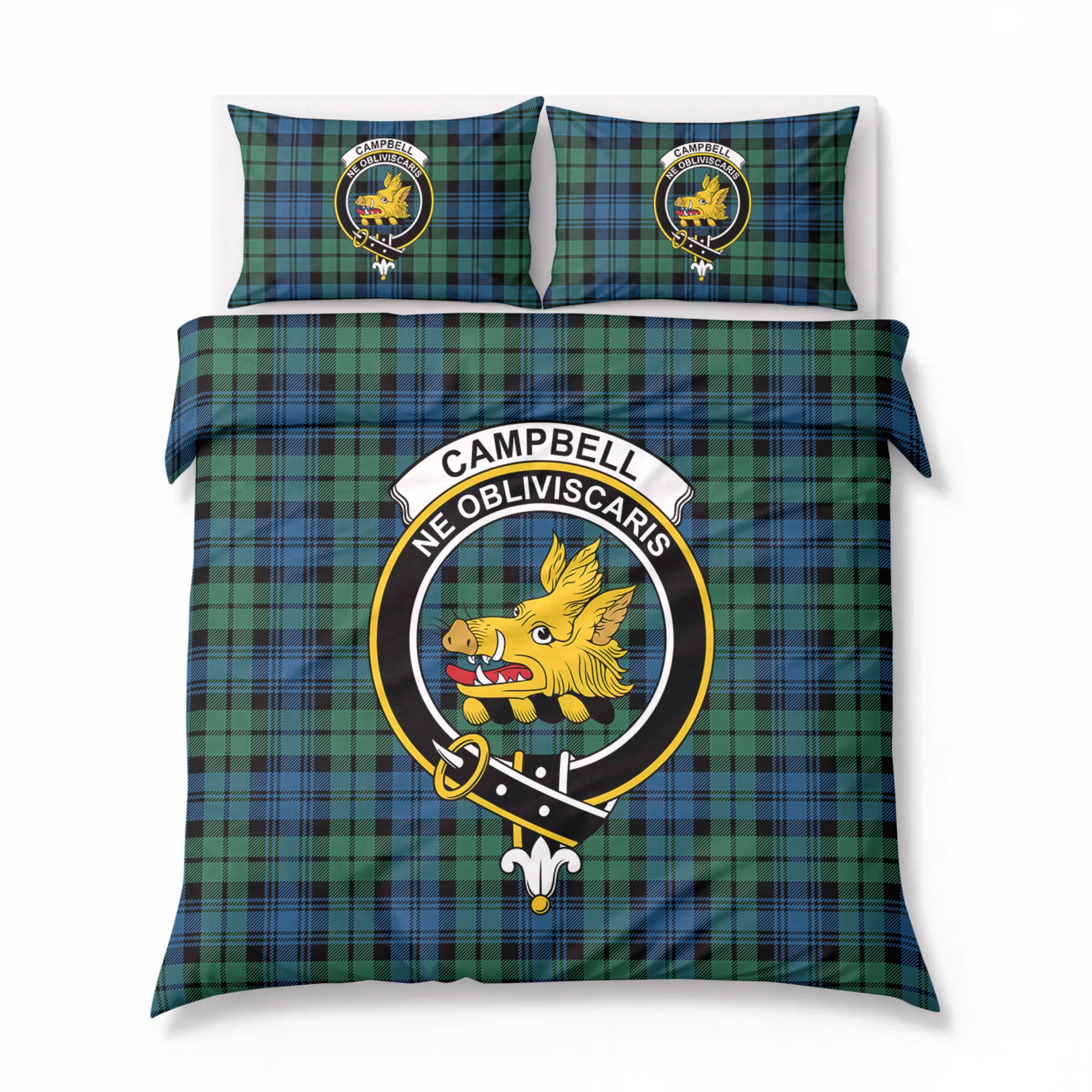Campbell Ancient 02 Tartan Crest Bedding Set