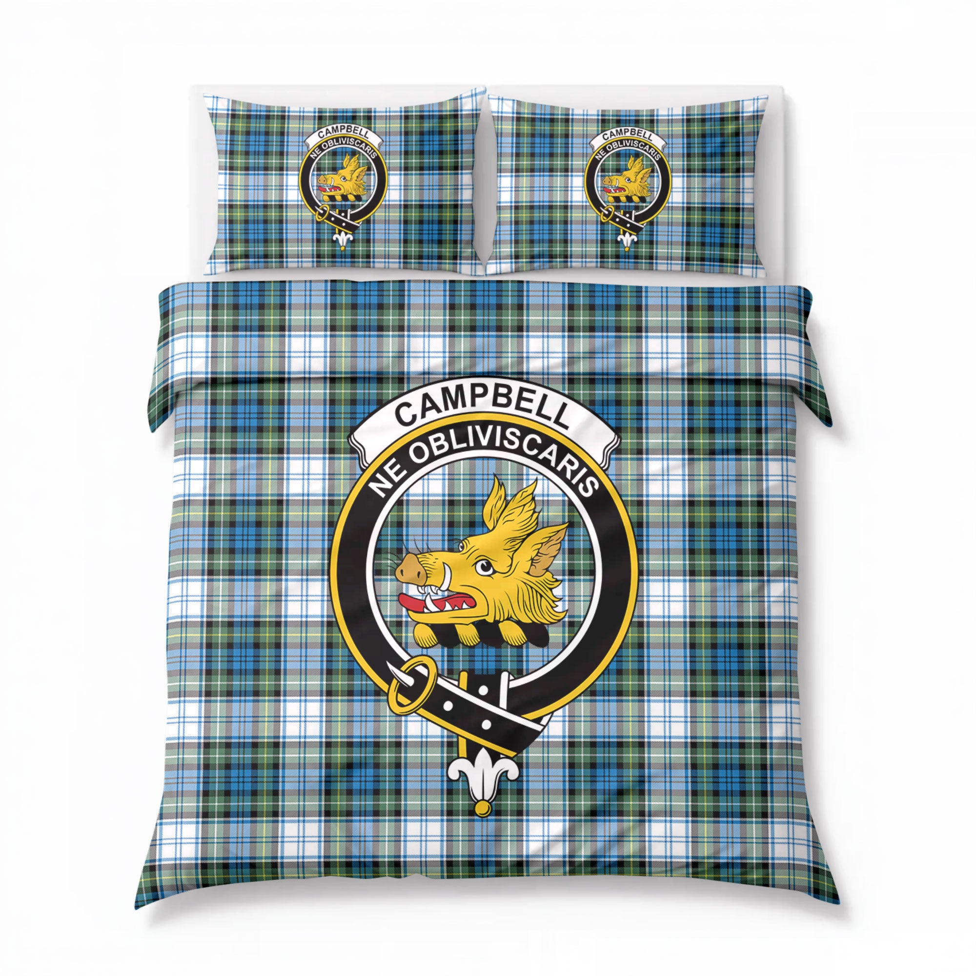 Campbell Dress Ancient Tartan Crest Bedding Set