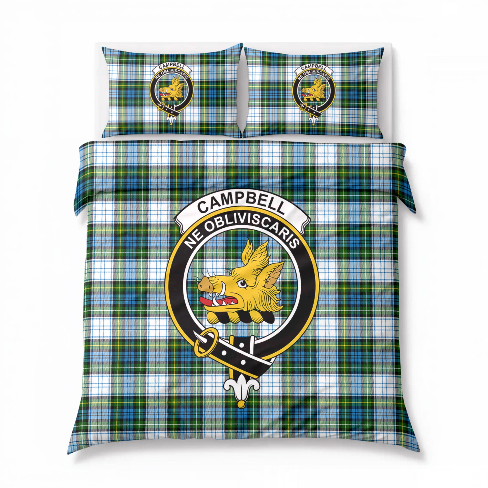 Campbell Dress Tartan Crest Bedding Set